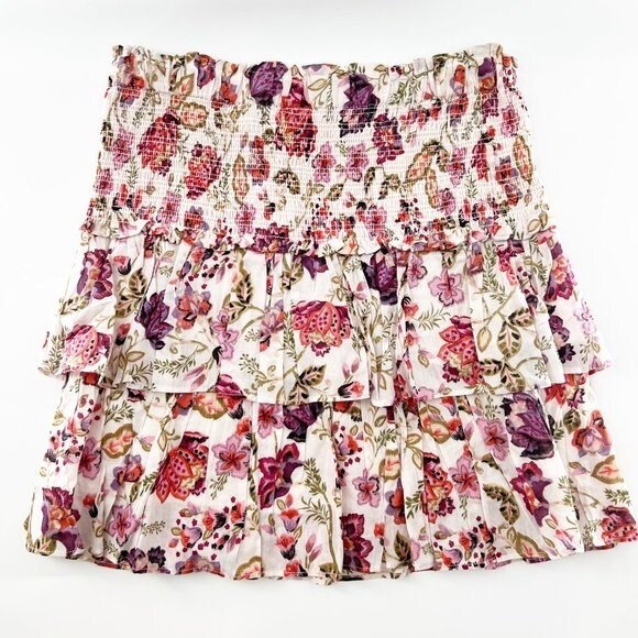NWT House of Harlow 1960 Floral Tiered Mini Skirt Size M NWT - Picture 2 of 9